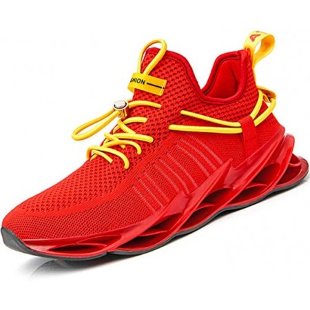 Mens Running Walking Gym Athletic Tennis Blade Shoes Fashion Breathable Sneakers Red