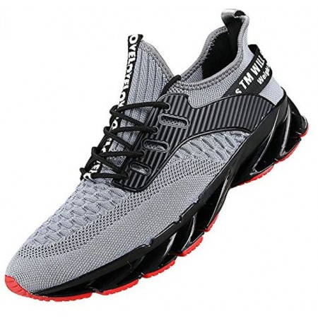 Mens Athletic Running Shoes Mesh Lightweight Sneakers Breathable Stylish Gym Casual Tennis Sport Shoes Gray