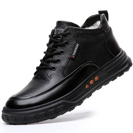 Men's Winter Velvet Warm Snow Cotton Leather Shoes